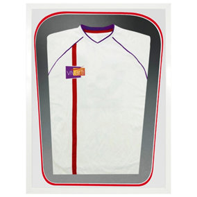 Vivarti DIY Tapered 3D Double Mounted Sports Shirt Display White Frame 50 x 70cm White/Red Mount,Black Backing Card
