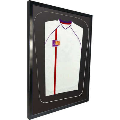 Vivarti DIY Tapered 3D Mounted Sports Shirt Display Gloss Black Frame 60 x 80cm Black Mount,Black Backing Card