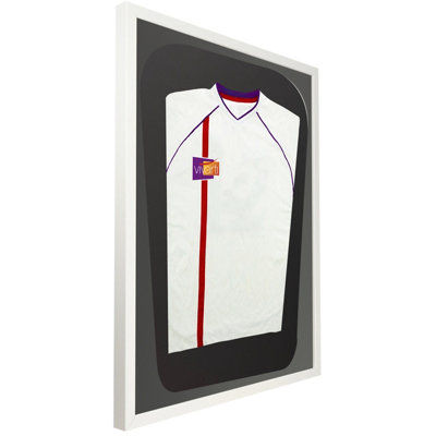 Vivarti DIY Tapered 3D Mounted Sports Shirt Display Gloss White Frame 60 x 80cm Black Mount,Black Backing Card