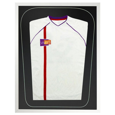 Vivarti DIY Tapered 3D Mounted Sports Shirt Display White Frame 60 x 80cm Black Mount,Black Backing Card