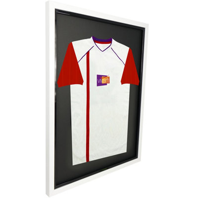 Vivarti DIY Tapered Sleeve Standard Sports Shirt Display Gloss White Frame 60 x 80cm Black Inner Frame,Black Backing Card