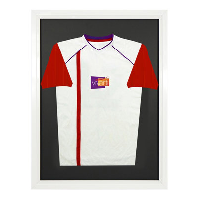 Vivarti DIY Tapered Sleeve Standard Sports Shirt Display White Frame 60 x 80cm White Inner Frame,Black Backing Card