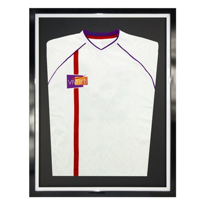 Vivarti DIY Tapered Standard Sports Shirt Display Black Frame 60 x 80cm White Inner Frame,Black Backing Card