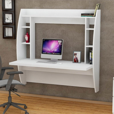 Vivense Buglem Computer Desk White DIY at B Q