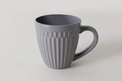 Vivense Pure Ceramic Coffee Mug, Grey colour, 11Oz/340ml