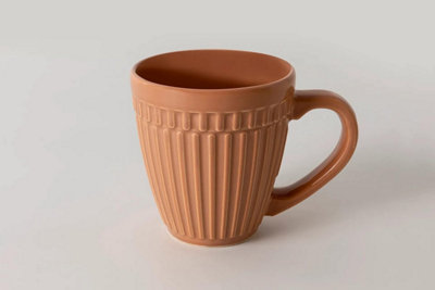 Vivense Pure Ceramic Coffee Mug, Terracotta colour, 11Oz/340ml