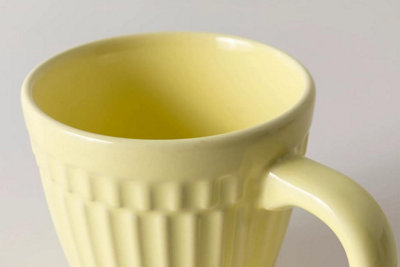 Vivense Pure Ceramic Coffee Mug, Yellow colour, 11Oz/340ml