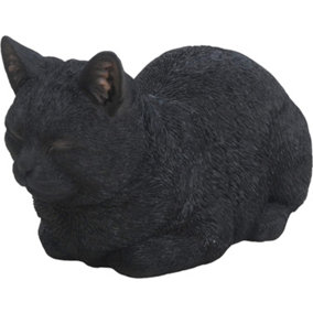 Vivid Arts Black Dreaming Cat Garden Ornament
