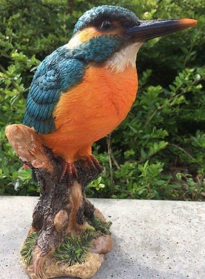 Vivid Arts Kingfisher on a Stump Garden Ornament