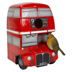 Vivid Arts London Bus Robin Birdhouse (Size D)