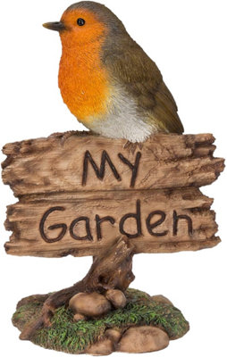 Vivid Arts My Garden Sign with Robin Garden Decoration