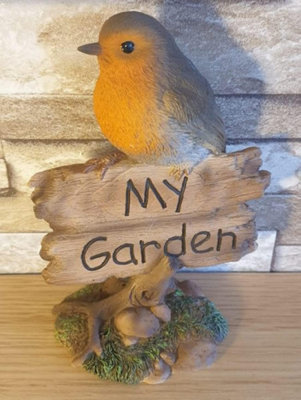 Vivid Arts My Garden Sign with Robin Garden Decoration