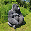 Vivid Arts Real Life Sitting Gorilla Garden Ornament