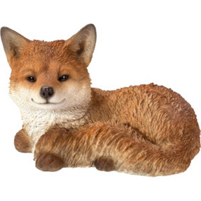 Vivid Arts Resting Fox Cub Garden Ornament