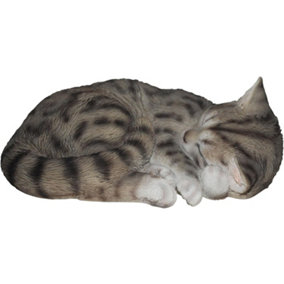 Vivid Arts Sleeping Tabby Cat Garden Ornament