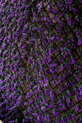 Vivid Violet Topiary Trellis 180 x 90cm Artificial Leaf Trellis Garden Screen - 4
