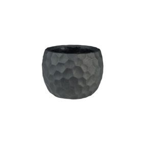 Vogue Black Honeycomb Indoor Plant Pot - Ceramic. Small (H9 x W12 cm)