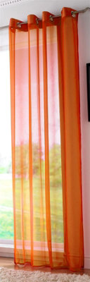 Voile Ring Top Curtain Panel 150cm x 137cm Orange