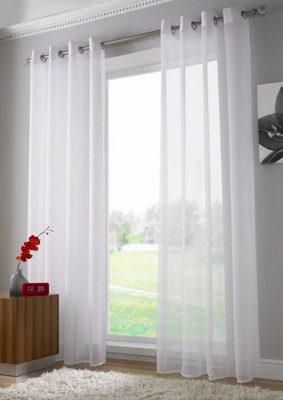 Voile Ringtop Eyelet Curtain Voile Net Panels