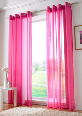 Voile Ringtop Eyelet Curtain Voile Net Panels