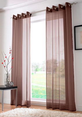 Voile Ringtop Eyelet Curtain Voile Net Panels