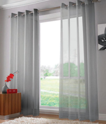 Voile Ringtop Eyelet Curtain Voile Net Panels