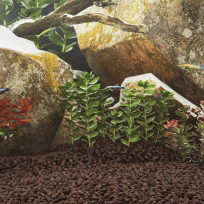 Volcanic Rocks for Aquarium Décor 25 kg Red 1-2 cm