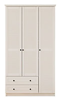 VOLET XL 3 Door 2 Drawer White Wardrobe