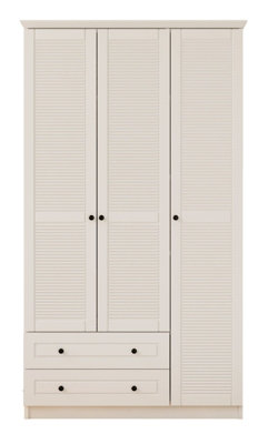 VOLET XL 3 Door 2 Drawer White Wardrobe