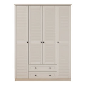 VOLET XL 4 Door 2 Drawer White Wardrobe