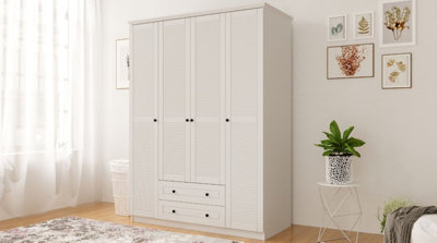 VOLET XL 4 Door 2 Drawer White Wardrobe