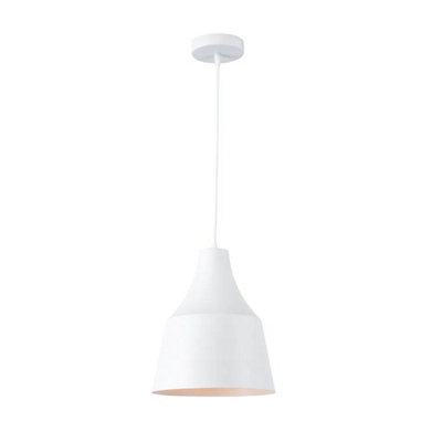 Volta E27 IP44 Pendant Light - White Finish 1m Adjustable Flex (Lamp Not Included)