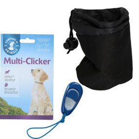 Volume Controlled Multi Clicker Dog Puppy Training With Treat Bag