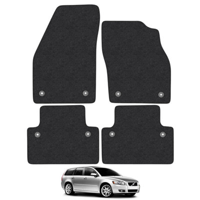 Volvo V50 2004-2012 Car Floor Mats Carpet Tailored Fit 4pcs Set Anti-Slip Black