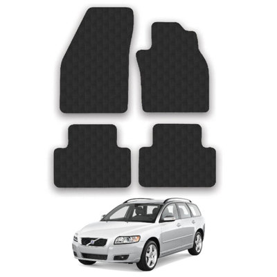 Volvo V50 Car Mats  Automatic  Tailored Fit Black Rubber Floor Set 4 Pieces