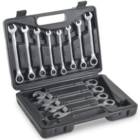 VonHaus 12 Piece Spanner Sets from 6mm to 17mm -  Ratchet Spanner Set with Carry Case