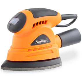 VonHaus 130W Palm Compact Detail Sander with Dust Extraction Port, Compact Ergonomic Design for Hand, Multi Use