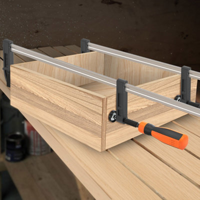 VonHaus 13pcs Wood Clamps Quick Grip - Heavy Duty F Clamps for Woodwork with Soft Grip - Quick Slide Woodworking Clamps