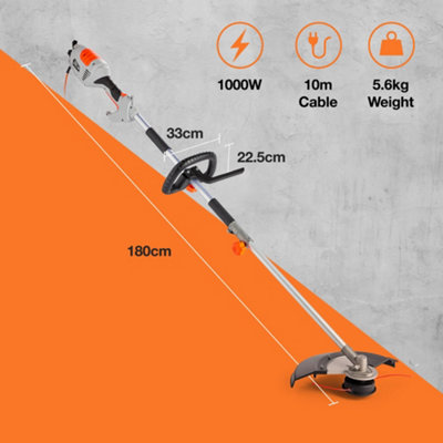 VonHaus 2 in 1 Grass Trimmer & Brush Cutter 1000W, 38cm Max Cutting ...
