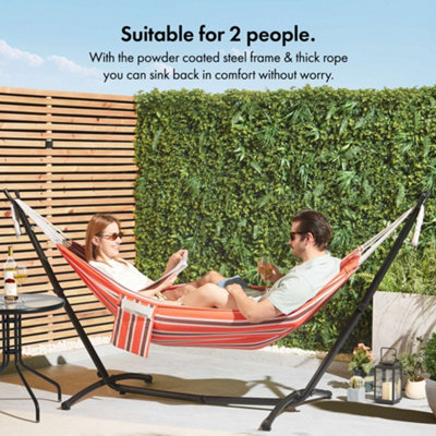 VonHaus 2 Person Hammock with Stand Double Hammock Steel Frame