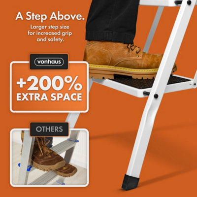VonHaus 3 Step Ladder with 150KG Max Capacity