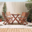 VonHaus 4 Seater Wooden Dining Set - Octagonal Table and Chair Garden Set, 5Pc Hardwood Outdoor Furniture