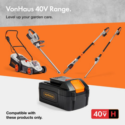 VonHaus 40V 4.0Ah Spare/Replacement Battery Compatible With All VonHaus 40v Lithium Ion Garden Power Tool Range