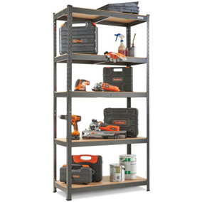 VonHaus 5-Tier Garage Shelves, Heavy Duty Racking with Massive 875kg Capacity, Durable Metal Racking for Shed and Workshop Storage