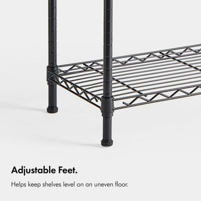VonHaus 5 Tier Wire Shelving Unit for Storage - 170cm x 80cm x 30cm Black Powder Coated Metal Shelves for Any Room in the House