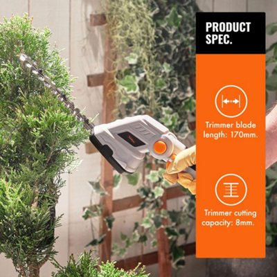 VonHaus 7.2V 2 in 1 Grass and Hedge Trimmer, Battery Powered Cordless Electric Trimmer w/ Interchangeable Blade, Telescopic Handle