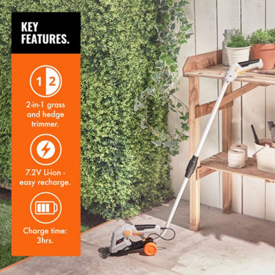 VonHaus 7.2V 2 in 1 Grass and Hedge Trimmer Battery Powered