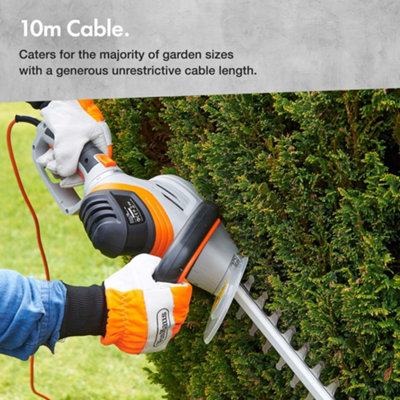 Vonhaus 710W Rotating Handle Electric Hedge Trimmer / Cutter With 61cm/24 Inch Blade, Blade Safety Cover & Long 10M Power Cord
