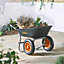 VonHaus 78L Wheelbarrow Garden Cart, Heavy Duty Multi Use for Tools & Waste, 2 Wheel Pneumatic Tyres, Steel Frame Soft Grip Handle