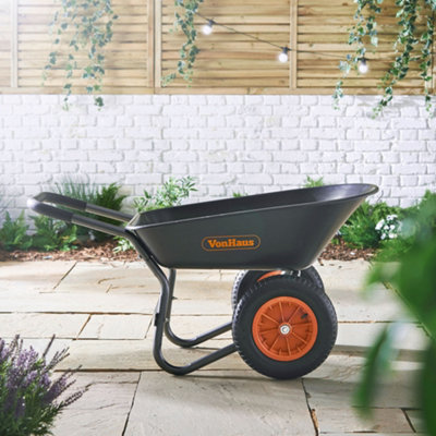 Dual-Wheel Wheelbarrow Garden Cart – Best Choice Products